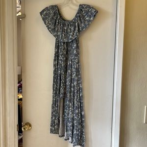 Art Class Girls Slip on Sleeveless Flowered hi-Lo Dress Size L (7-8) w/ shorts